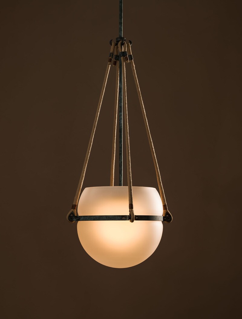 Buoy Pendant in Verdigris and Frosted glass